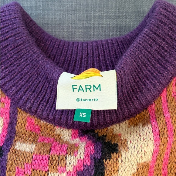 FARM Rio Striped Patchwork Sweater size XS - Picture 2 of 4